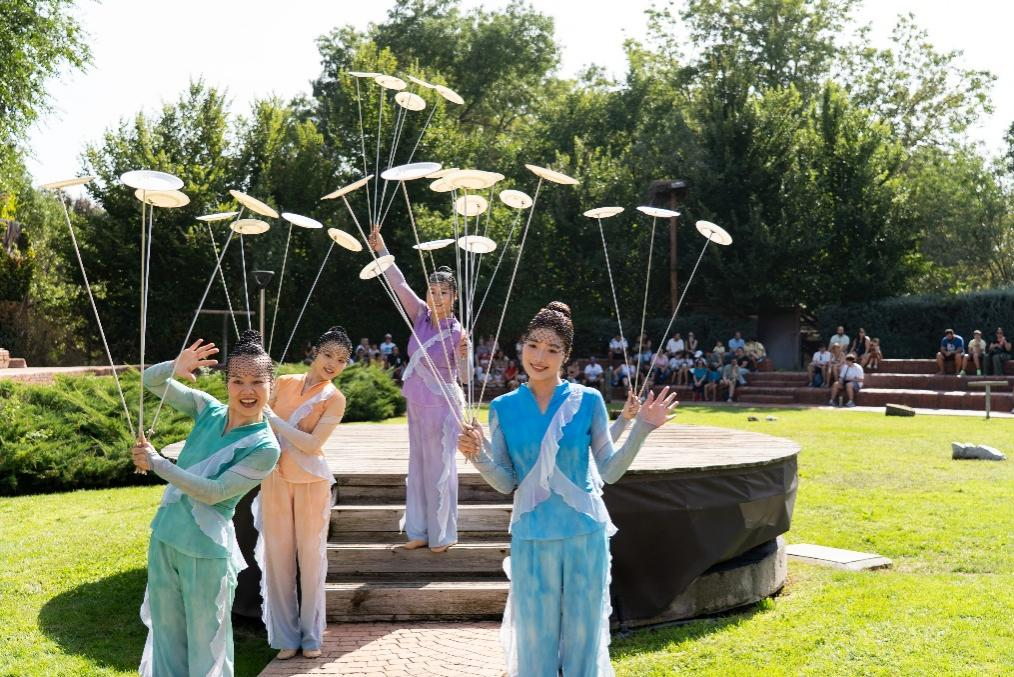 图为深圳艺术团为现场观众表演杂技。大卫·阿玛尔摄